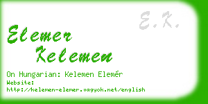 elemer kelemen business card