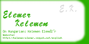 elemer kelemen business card